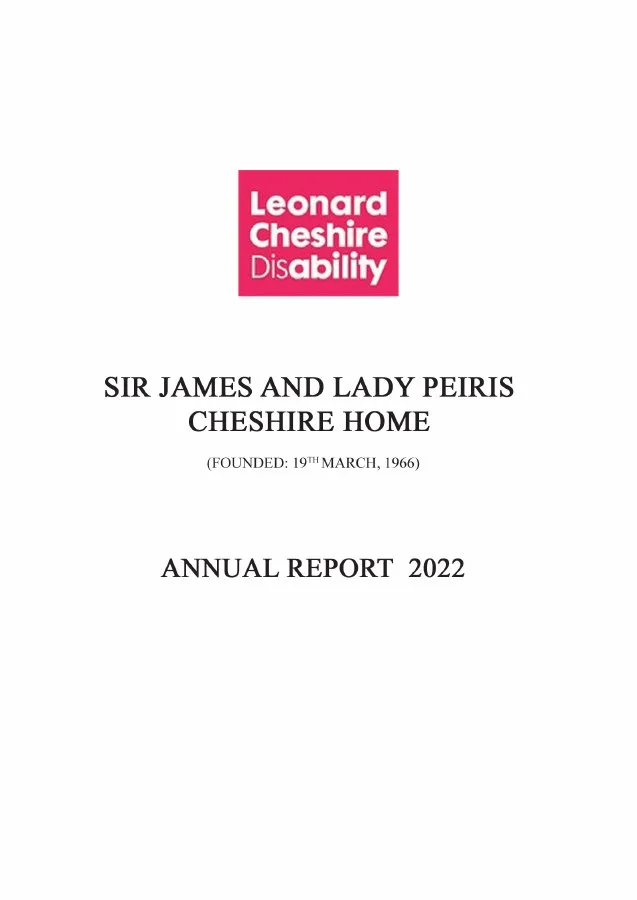 Cover of Cheshire Lanka Annual Report 2022
