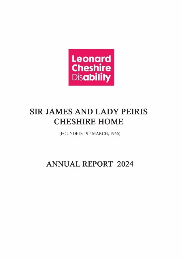 Cover of Cheshire Lanka Annual Report 2024